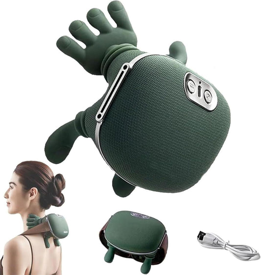 Erleben Sie ultimativen Komfort mit dem Massagemeister: Tragbares Rücken- und Nackenmassagegerät in Grün mit 3 Massagestufen und 2 Temperaturstufen - Perfektes Geschenk für Ihre Liebsten!